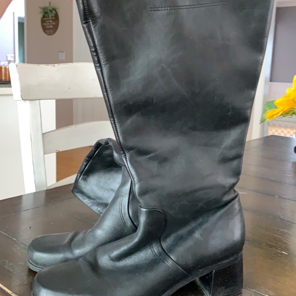 Black leather boot
